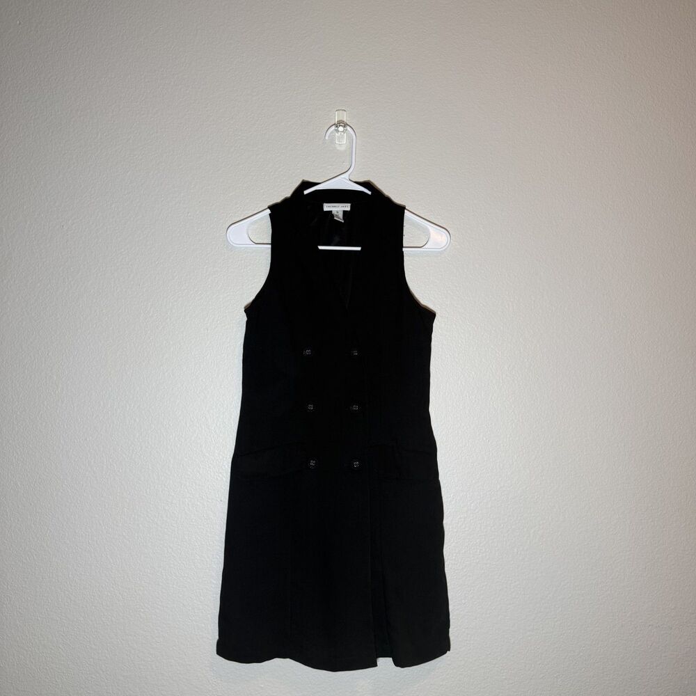 Sincerely Jules Black Sleeveless Double Breasted Blazer Vest Dress Size Small